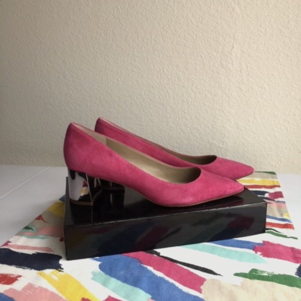 Ann Taylor Kitten Heels-Pink Suede, Sz 7